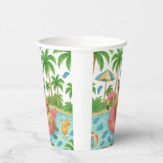 Pool Party for Siamese Cat lovers  Papieren Bekers (Rechts)