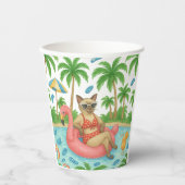 Pool Party for Siamese Cat lovers  Papieren Bekers (Voorkant)