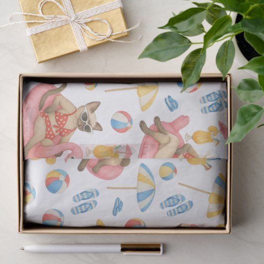 Pool Party for Siamese Cat lovers  Tissuepapier (Geschenk)