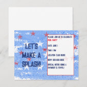 Pool Party for Summer, Holiday of Birthday Kaart (Voorkant / Achterkant)