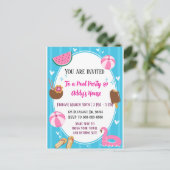 Pool Party Fun! Birthday Pool Party! Feestdagenkaart (Staand voorkant)