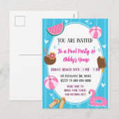 Pool Party Fun! Birthday Pool Party! Feestdagenkaart (Voorkant / Achterkant)