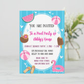 Pool Party Fun! Birthday Pool Party! Kaart (Staand voorkant)