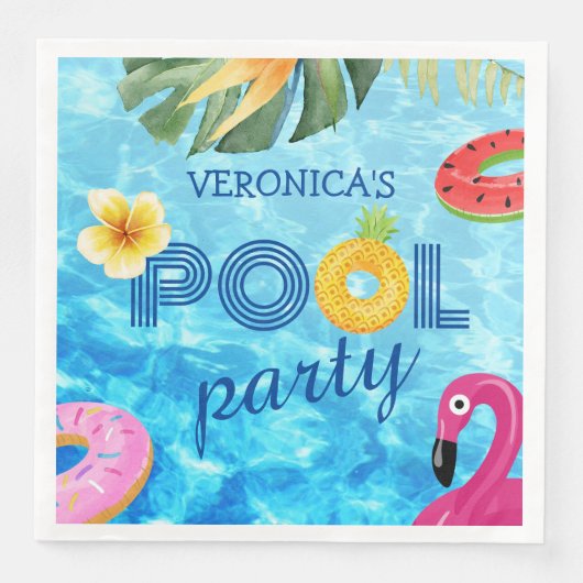 Pool Party Fun Birthday Summer Water Swimming Servet (Voorkant)