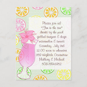 Pool Party, Fun in sun-uitnodiging Uitnodiging Briefkaart