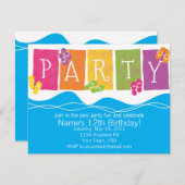 Pool Party Fun Kaart (Voorkant / Achterkant)