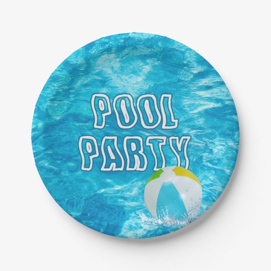Pool Party Fun Paper-Bord Papieren Bordje (Voorkant)