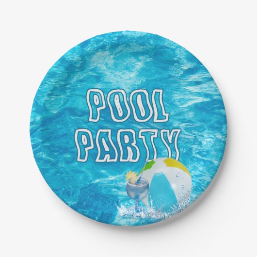 Pool Party Fun Paper-Bord Papieren Bordje (Voorkant)
