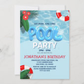 Pool Party fun Summer Birthday Kaart (Voorkant)