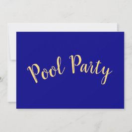POOL PARTY Fun Text Moderne Marine Blauwe Achtergr