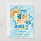 Pool Party Fun Verjaardag Uitnodigen Kaart (Voorkant)