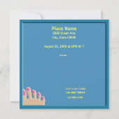 Pool Party Funny Feet Cocktail Cute Invitation Kaart (Achterkant)