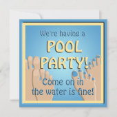 Pool Party Funny Feet Invitation Kaart (Voorkant)