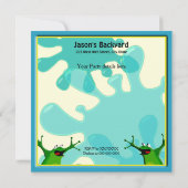 Pool Party Funny Frogs Invitation Kaart (Achterkant)