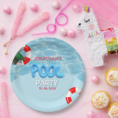 Pool Party funny Summer Birthday Papieren Bordje (Feest)