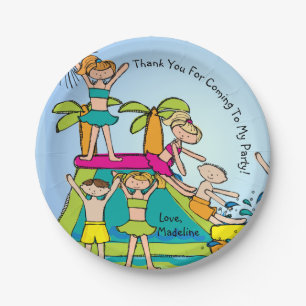 Pool Party Gepersonaliseerd Bedankt Birthday Paper Papieren Bordje