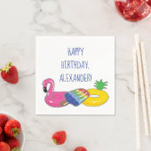 Pool Party gepersonaliseerde zwembad drijvers Servet (Insitu)