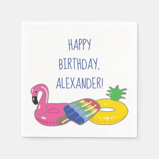 Pool Party gepersonaliseerde zwembad drijvers Servet (Voorkant)