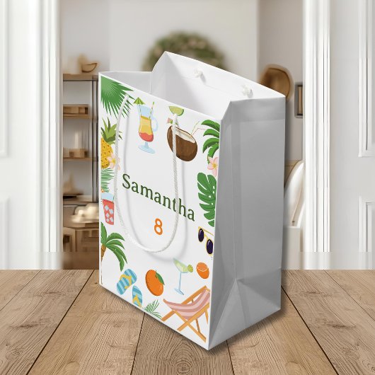 Pool Party Gift Bag - Summer Tropical Theme Medium Cadeauzakje