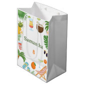 Pool Party Gift Bag - Summer Tropical Theme Medium Cadeauzakje (Voorkant Gekanteld)