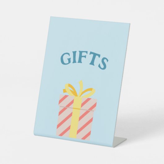 Pool Party "Gifts"-teken Reclamebord Met Voetstuk (Voorkant)