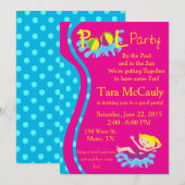 Pool Party Girl Invite Kaart (Voorkant / Achterkant)