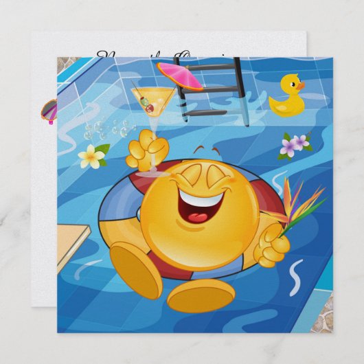 Pool Party - GLIMLACH! Kaart (Voorkant / Achterkant)