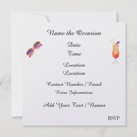 Pool Party - GLIMLACH! Kaart (Achterkant)