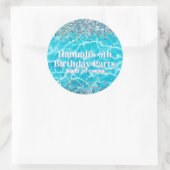 Pool Party Glitter Verjaardagsgunst Ronde Sticker (Tas)