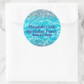 Pool Party Glitter Verjaardagsgunst Ronde Sticker (Tas)