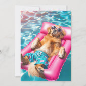Pool Party Golden Retriever Kaart (Voorkant)