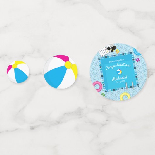 Pool Party Graduation Party Confetti (Voorkanten)