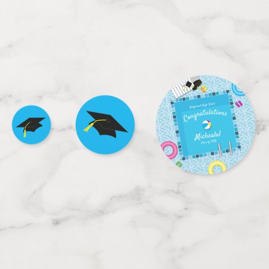 Pool Party Graduation Party Confetti (Achterkanten)
