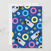 Pool Party Graduation Party Dark Blue Background Kaart (Achterkant)