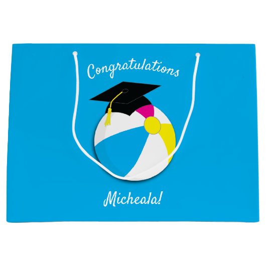 Pool Party Graduation Party Groot Cadeauzakje (Voorkant)