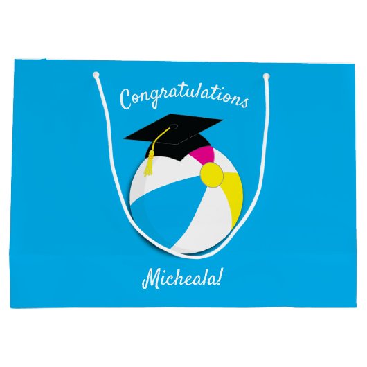 Pool Party Graduation Party Groot Cadeauzakje (Achterkant)