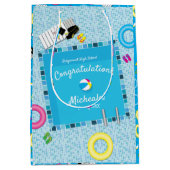 Pool Party Graduation Party Medium Cadeauzakje (Voorkant)