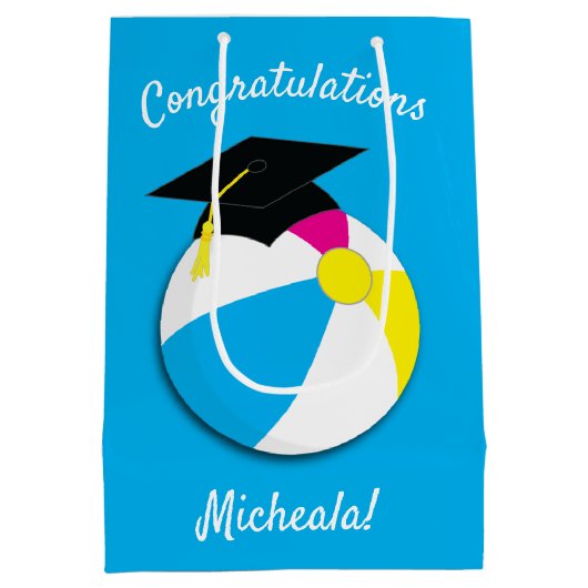 Pool Party Graduation Party Medium Cadeauzakje (Achterkant)