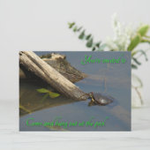 Pool Party Invitation - Basking Turtle Kaart (Staand voorkant)