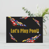 Pool Party Invitation - Billiards Kaart (Staand voorkant)