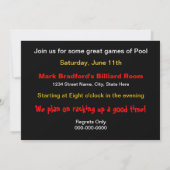 Pool Party Invitation - Billiards Kaart (Achterkant)