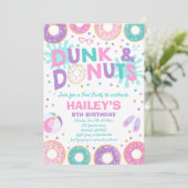 Pool Party Invitation Dunk and Donuts Pool Party Kaart (Staand voorkant)
