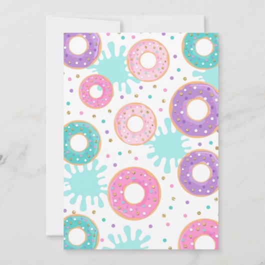 Pool Party Invitation Dunk and Donuts Pool Party Kaart (Achterkant)