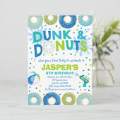 Pool Party Invitation Dunk and Donuts Pool Party Kaart (Staand voorkant)