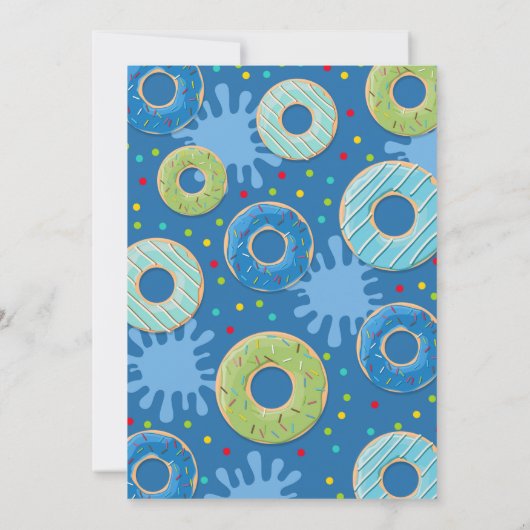 Pool Party Invitation Dunk and Donuts Pool Party Kaart (Achterkant)