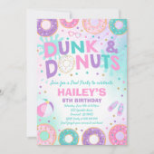 Pool Party Invitation Dunk and Donuts Pool Party Kaart (Voorkant)