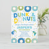 Pool Party Invitation Dunk and Donuts Pool Party Kaart (Staand voorkant)