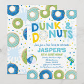 Pool Party Invitation Dunk and Donuts Pool Party Kaart (Voorkant / Achterkant)
