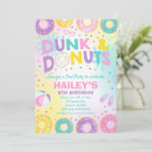 Pool Party Invitation Dunk and Donuts Pool Party Kaart (Staand voorkant)