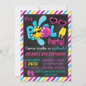 Pool Party Invitation for a Girl Kaart (Voorkant)
